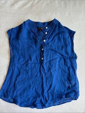 Banana Republic Royal Blue Henley Button Top
